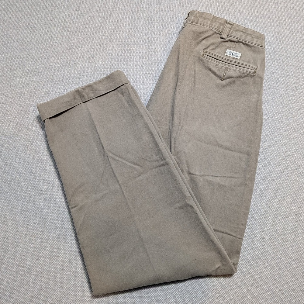 Polo Ralph Lauren Chino Mens Pants Andrew Pant Khaki 32x31 Relaxed Pleated W34
